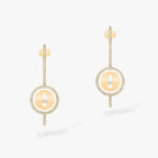 [⭐Miroze]LUCKY MOVE ARROW PINK GOLD DIAMOND EARRINGS