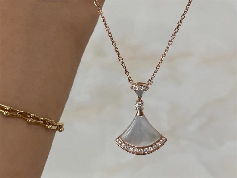 [⭐Miroze]DREAM NECKLACE MOP PINK GOLD DIAMOND