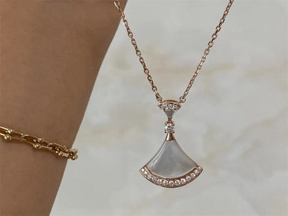 [⭐Miroze]DREAM NECKLACE MOP PINK GOLD DIAMOND
