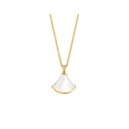 [⭐Miroze]DREAM NECKLACE WHITE MOP GOLD 1 DIAMOND