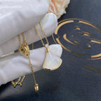 [⭐Veya]DREAM NECKLACE WHITE MOP GOLD 1 DIAMOND