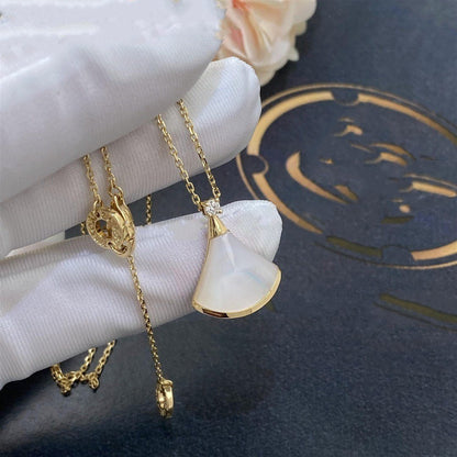 [⭐Miroze]DREAM NECKLACE WHITE MOP GOLD 1 DIAMOND