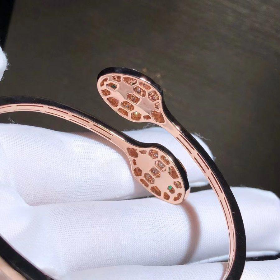 [⭐Veya]SERPENTI BRACELET PINK GOLD MALACHITE DIAMOND DOUBLE SNAKE