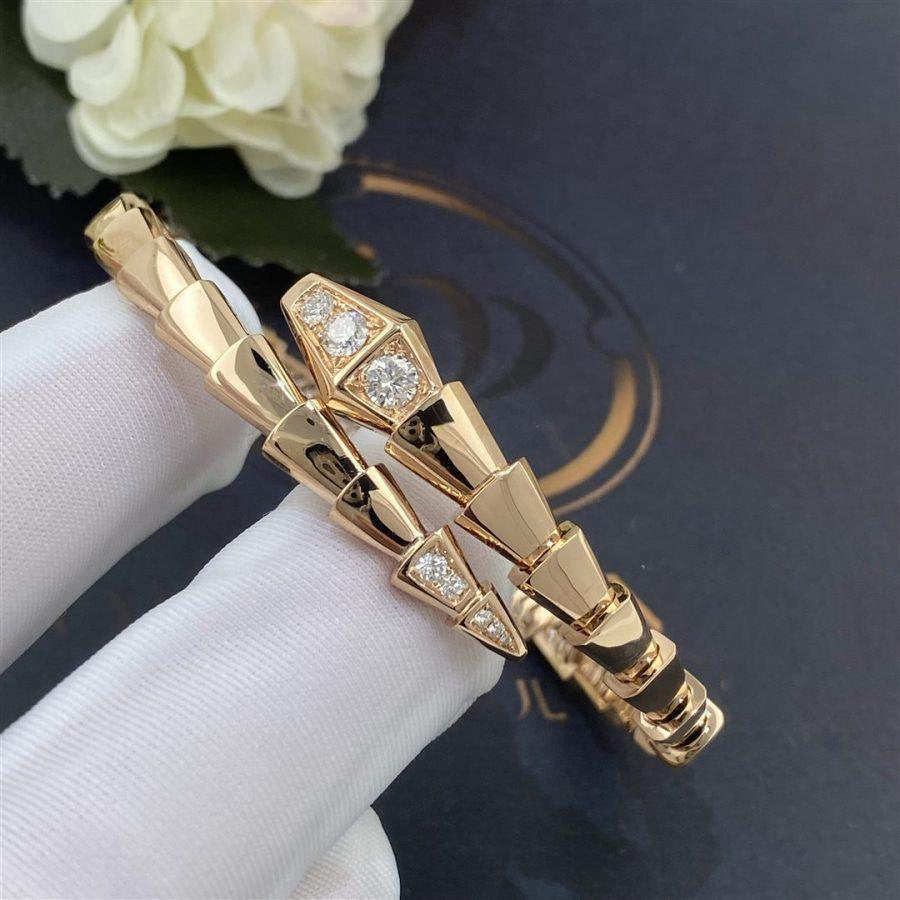 [⭐Veya]SERPENTI BRACELET DIAMONDS PINK GOLD