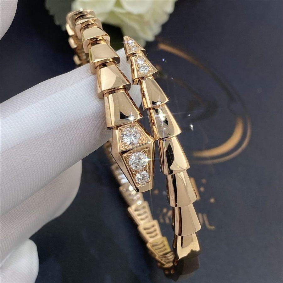 [⭐Veya]SERPENTI BRACELET DIAMONDS PINK GOLD