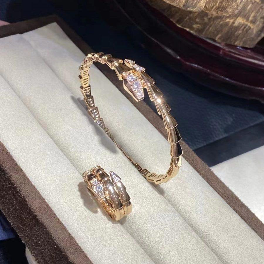[⭐Veya]SERPENTI BRACELET DIAMONDS PINK GOLD