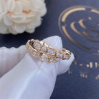 [⭐Veya]SERPENTI RING PINK GOLD DIAMOND PAVED 4MM