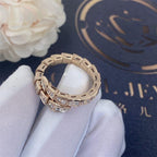 [⭐Veya]SERPENTI RING PINK GOLD DIAMOND PAVED 4MM