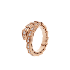 [⭐Veya]SERPENTI RING PINK GOLD DIAMOND PAVED 4MM