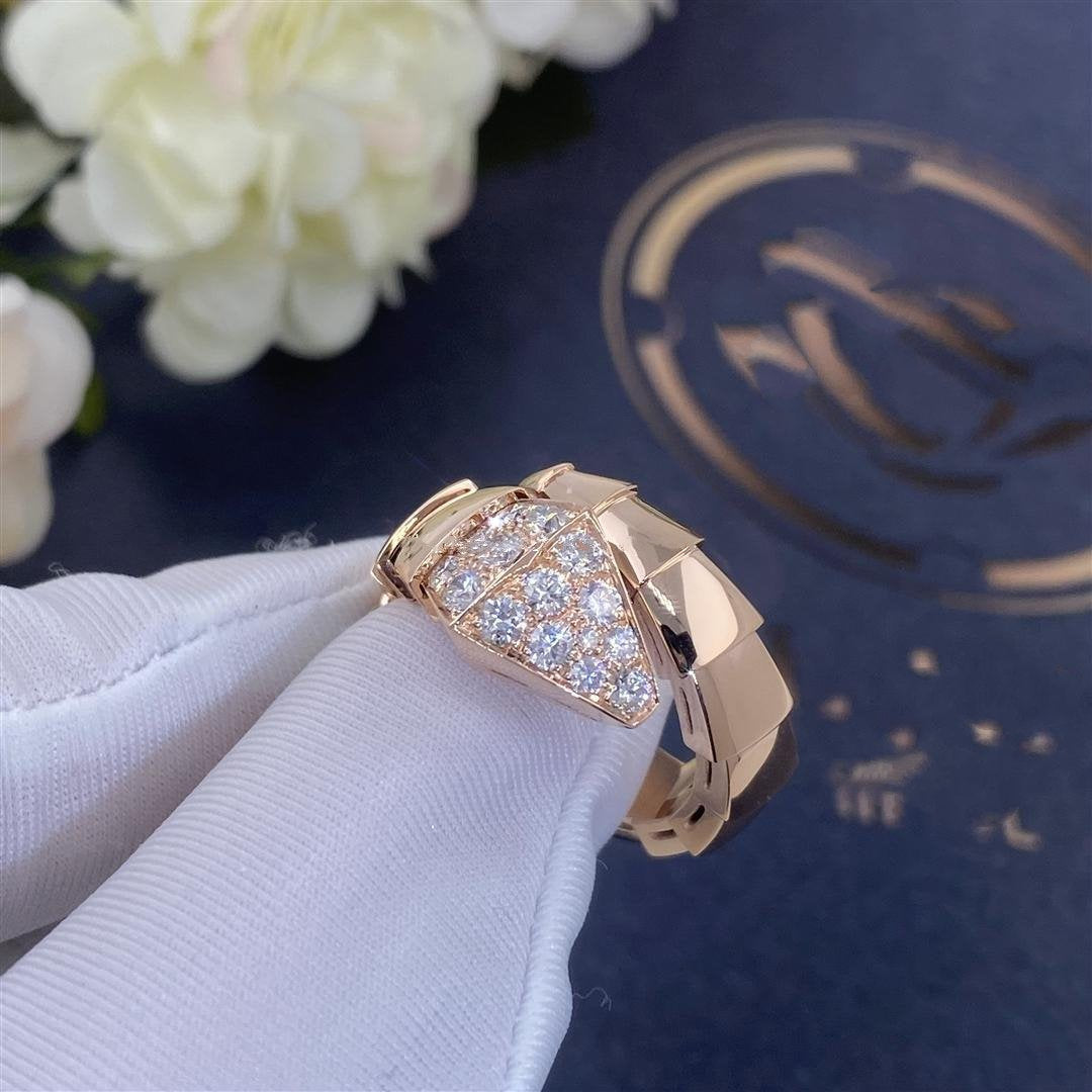 [⭐Miroze]SERPENTI RING PINK GOLD DIAMOND