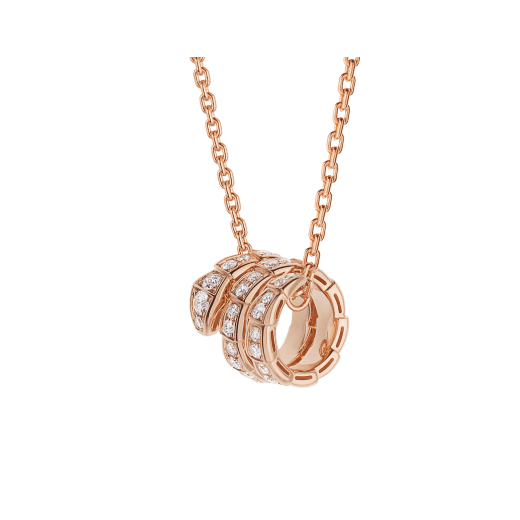 [⭐Veya]SERPENTI PINK GOLD NECKLACE DOUBLE RING DIAMOND