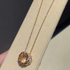 [⭐Veya]SERPENTI PINK GOLD NECKLACE DOUBLE RING DIAMOND