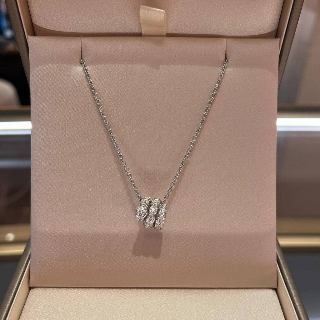 [⭐Veya]SERPENTI  NECKLACE DOUBLE RING DIAMOND