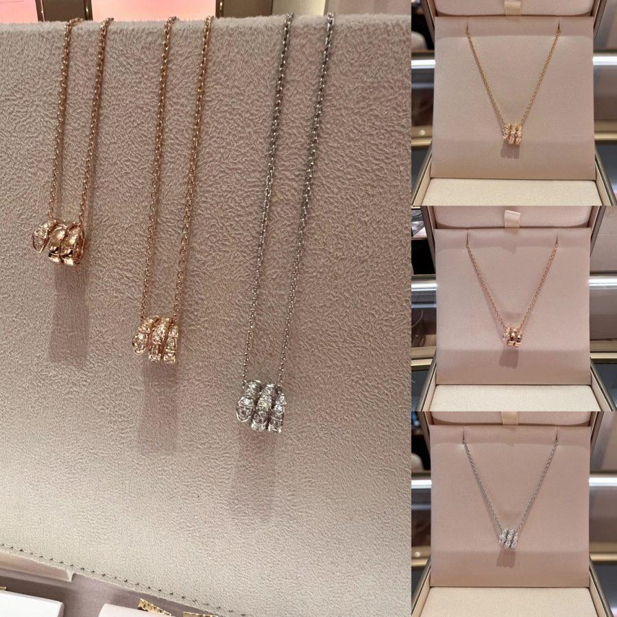 [⭐Miroze]SERPENTI  NECKLACE DOUBLE RING DIAMOND