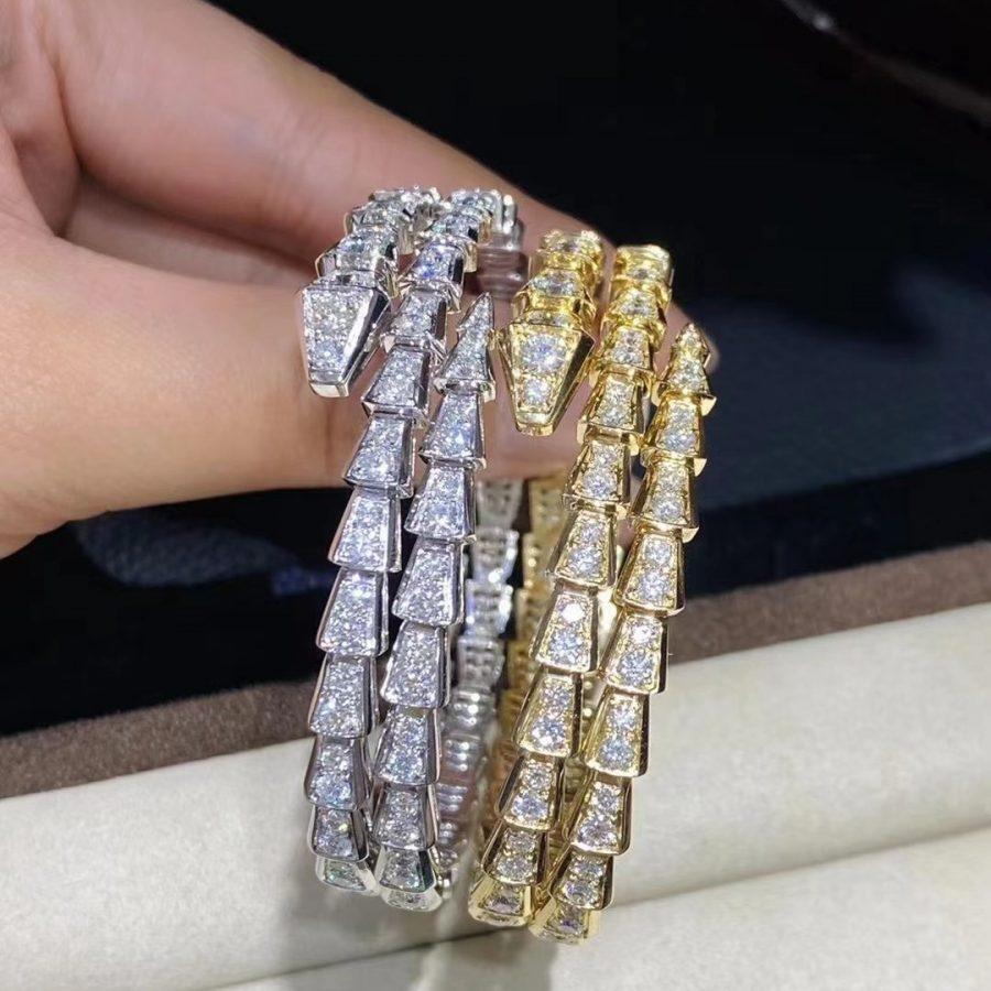 [⭐Miroze]SERPENTI BRACELET GOLD DIAMOND DOUBLE ROW