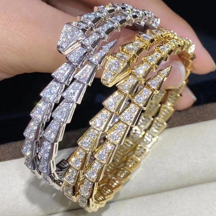 [⭐Veya]SERPENTI BRACELET GOLD DIAMOND DOUBLE ROW
