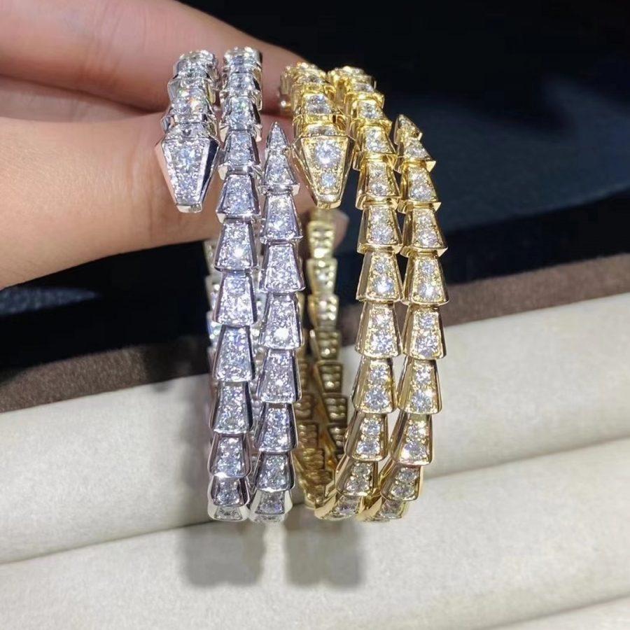 [⭐Miroze]SERPENTI BRACELET GOLD DIAMOND DOUBLE ROW