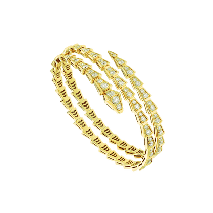 [⭐Miroze]SERPENTI BRACELET GOLD DIAMOND DOUBLE ROW