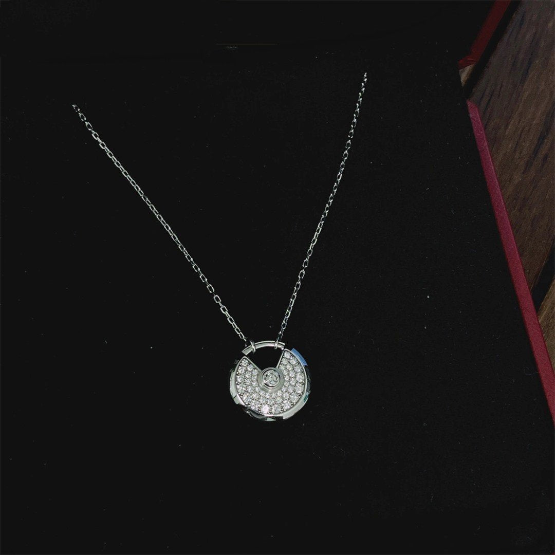 ⭐Miroze AMULETTE SILVER FULL DIAMOND NECKLACE