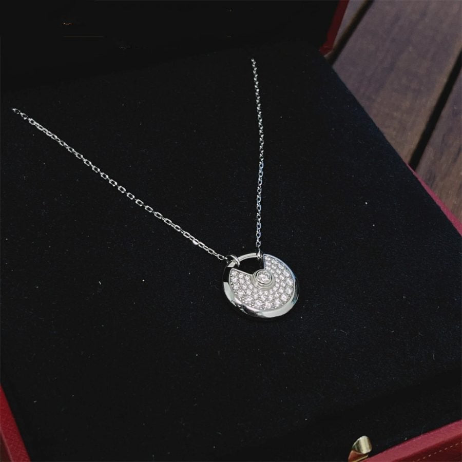 ⭐Miroze AMULETTE SILVER FULL DIAMOND NECKLACE