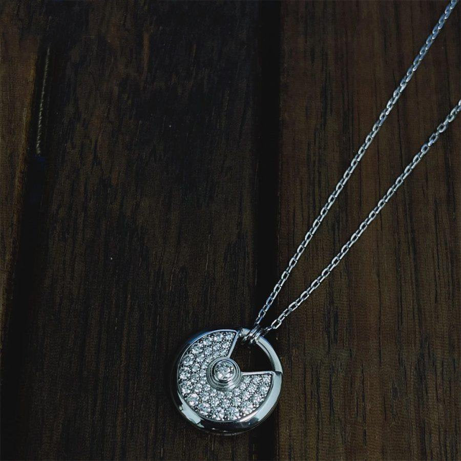 ⭐Miroze AMULETTE SILVER FULL DIAMOND NECKLACE