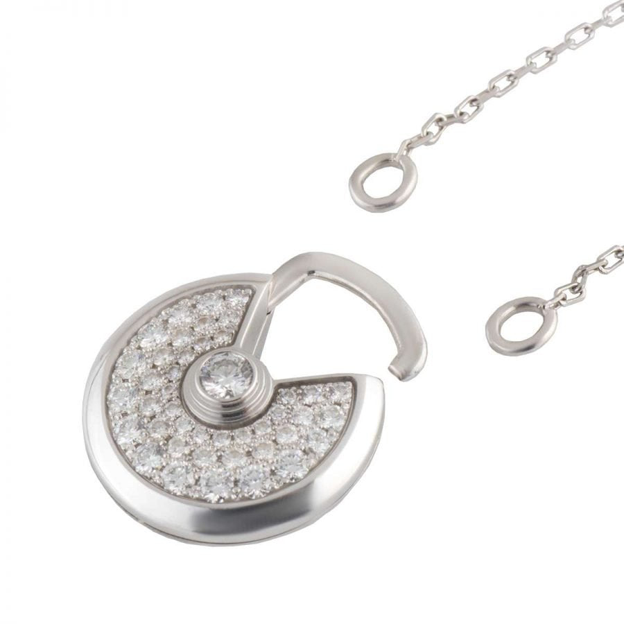 ⭐Miroze AMULETTE SILVER FULL DIAMOND NECKLACE