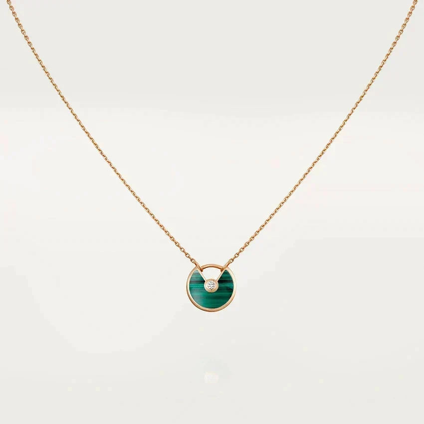 ⭐Miroze AMULETTE ROSE GOLD MALACHITE NECKLACE