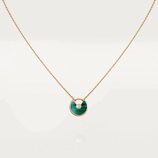[⭐Miroze]AMULETTE ROSE GOLD MALACHITE NECKLACE