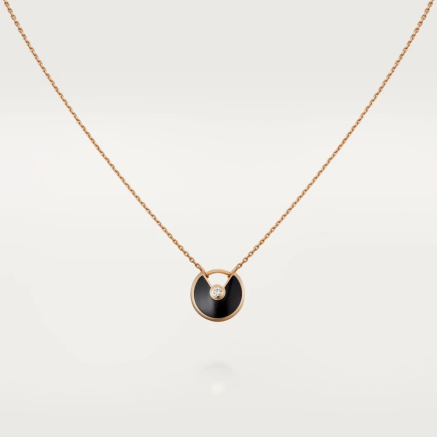 ⭐Miroze AMULETTE ROSE GOLD ONYX NECKLACE