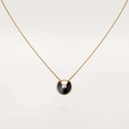 [⭐Miroze]AMULETTE ROSE GOLD ONYX NECKLACE