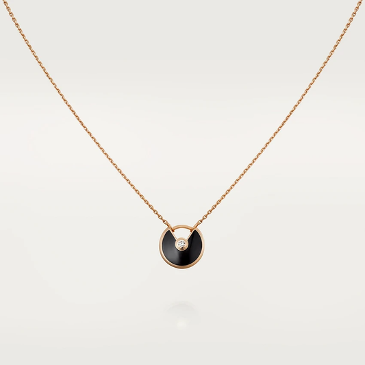 [⭐Miroze]AMULETTE ROSE GOLD ONYX NECKLACE