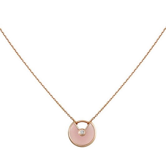 [⭐Miroze]AMULETTE ROSE GOLD PINK MOP NECKLACE