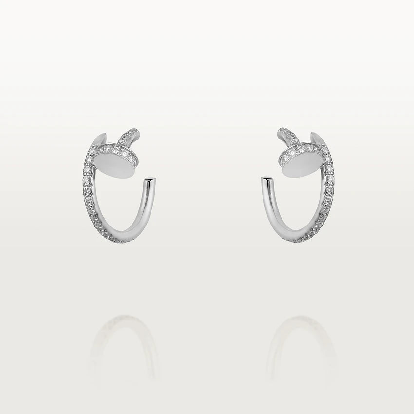 [⭐Miroze]JUSTE EARRINGS 12.75MM SILVER DIAMOND