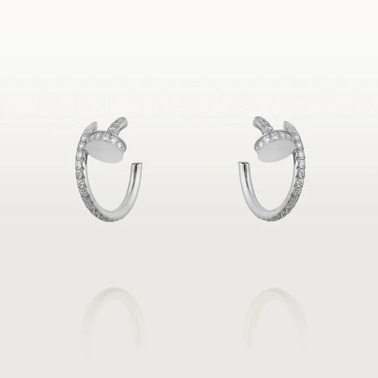 [⭐Miroze]JUSTE EARRINGS 12.75MM SILVER DIAMOND