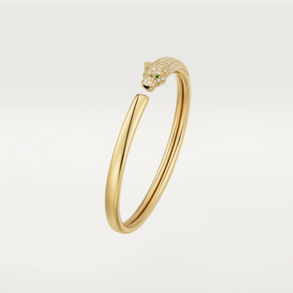 [⭐Miroze]PANTHERE GOLD DIAMOND OPEN BRACELET