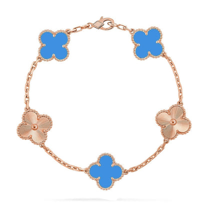 [⭐Miroze] CLOVER 5 MOTIF BLUE AGATE BRACELET COLLECTION