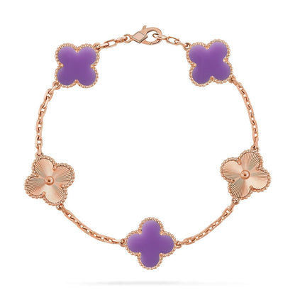 [⭐Miroze]CLOVER 5 MOTIF LIGHT PURPLE BRACELET COLLECTION