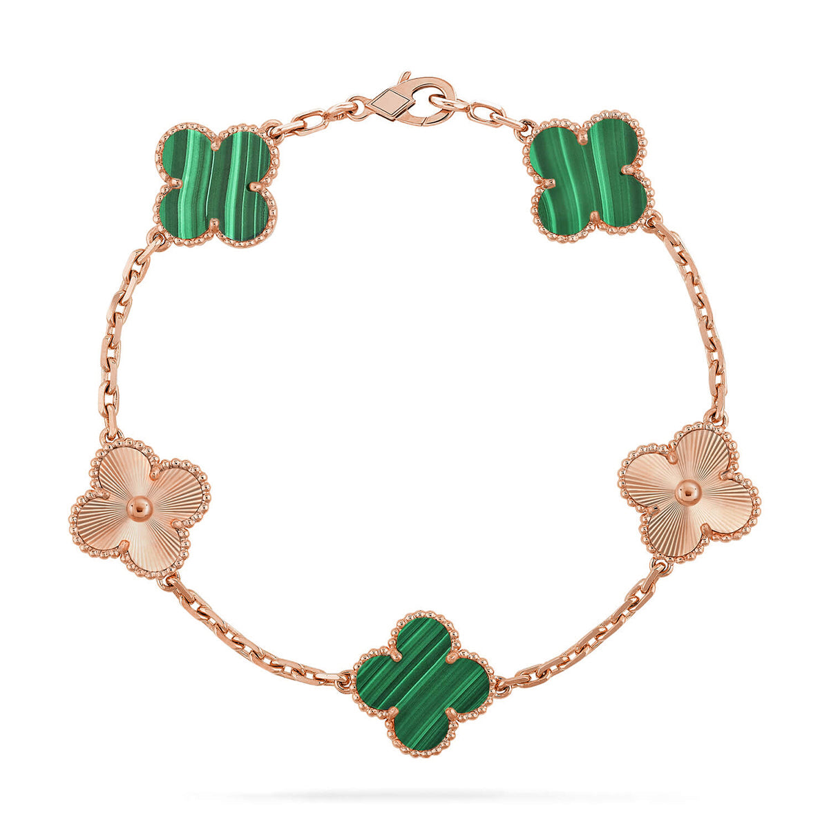 [⭐Miroze ]New  CLOVER 5 MOTIF MALACHITE BRACELET COLLECTION