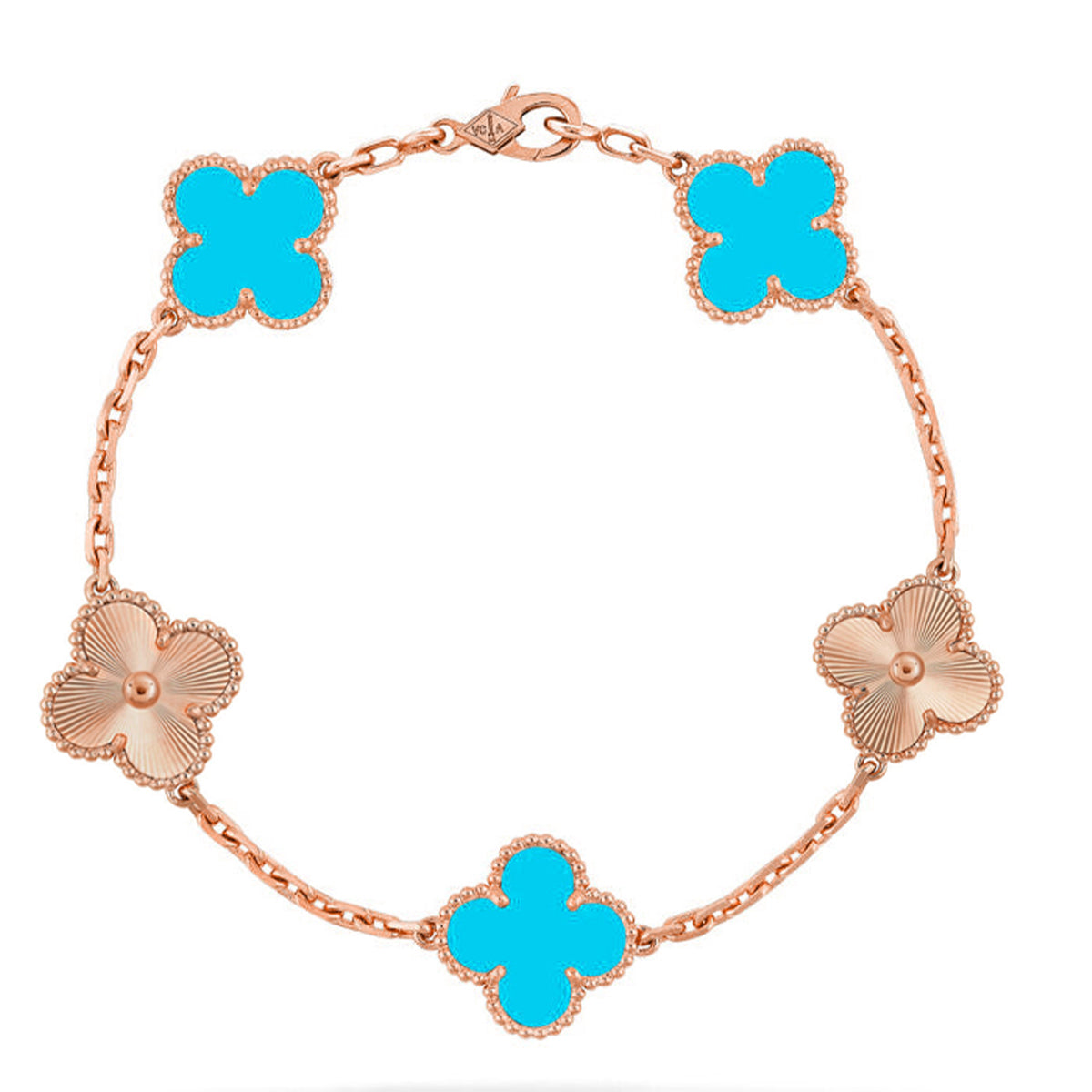 [⭐Miroze] CLOVER 5 MOTIF TURQUOISE BRACELET COLLECTION