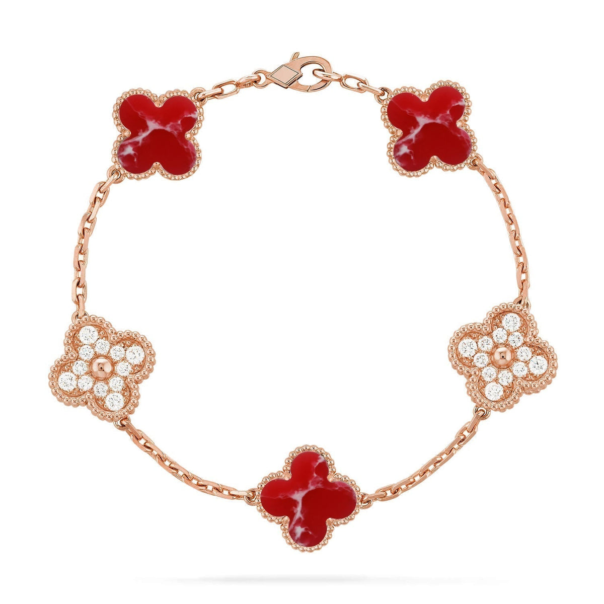 [⭐Miroze ]New CLOVER 5 MOTIF RED PATTERN BRACELET COLLECTION