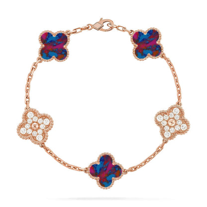 [⭐Miroze]CLOVER 5 MOTIF COLOR GEMSTONES BRACELET COLLECTION