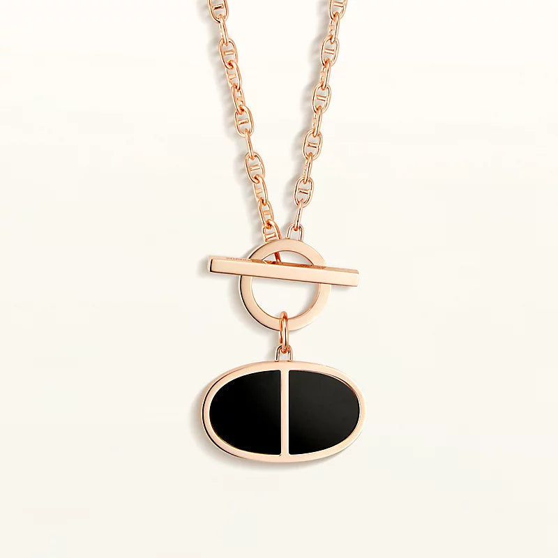 ⭐Miroze CHAINE VERSO BLACK CERAMIC NECKLACE