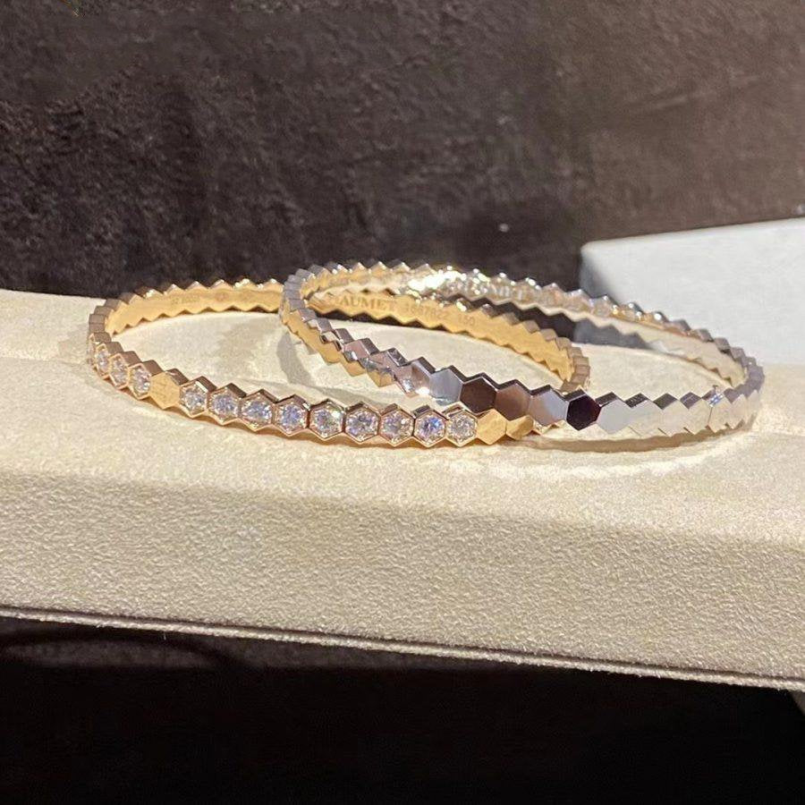 [⭐Miroze]BEE LOVE GOLD BRACELET FULL DIAMOND