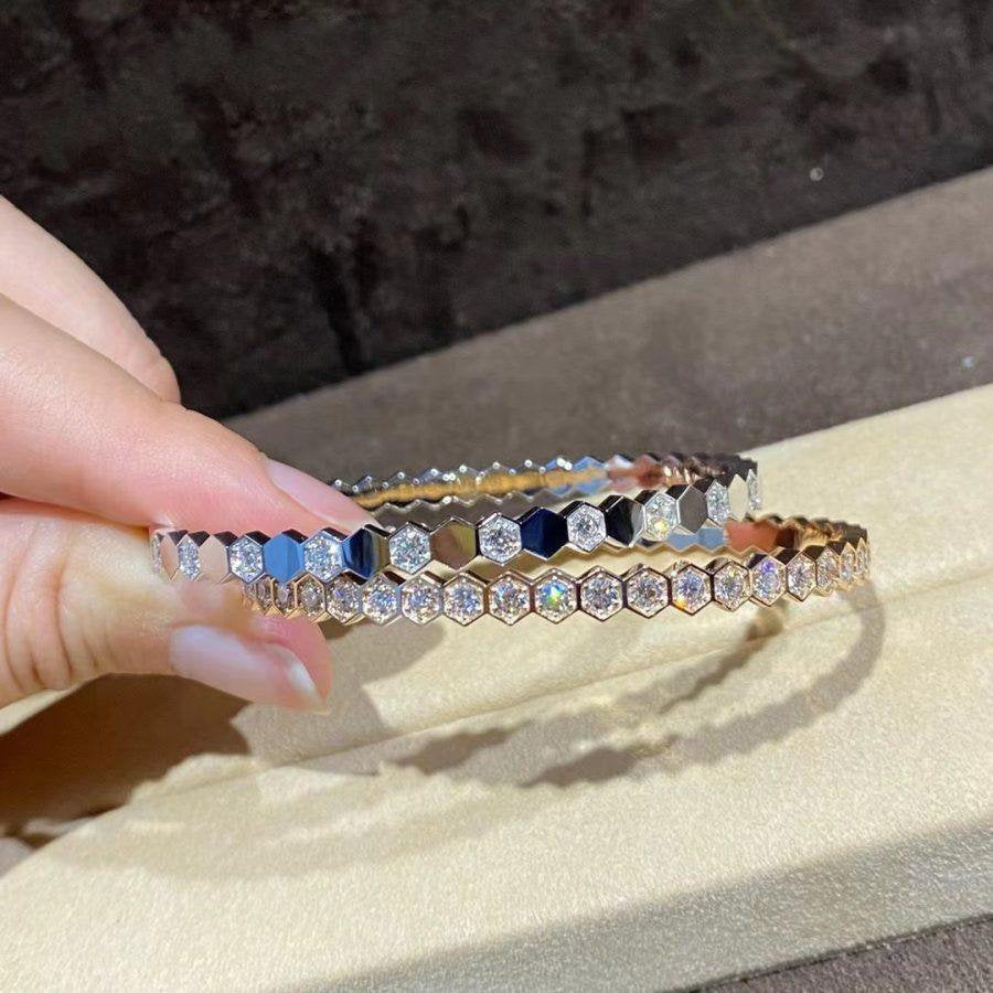 [⭐Miroze]BEE LOVE GOLD BRACELET FULL DIAMOND