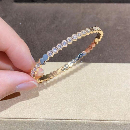 [⭐Miroze]BEE LOVE GOLD BRACELET FULL DIAMOND
