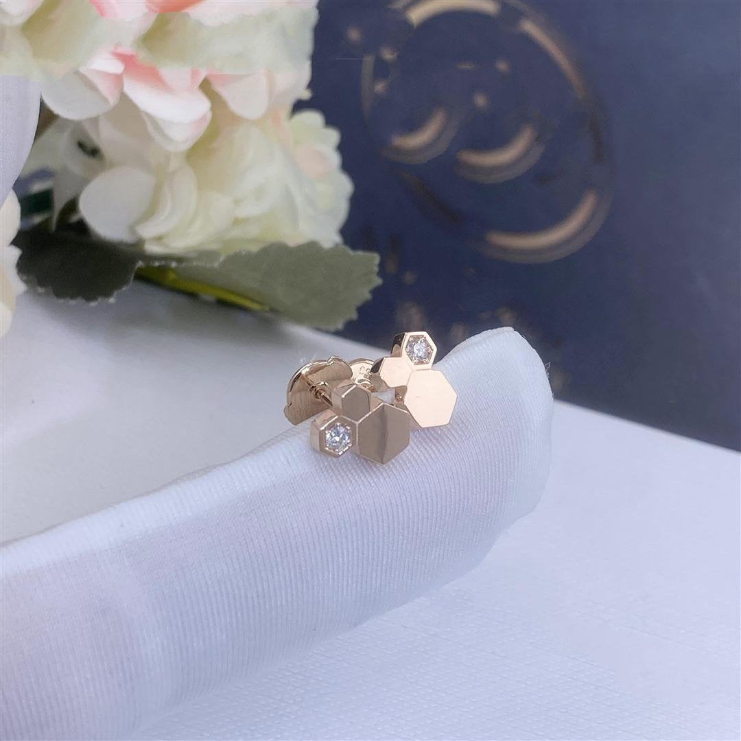 [⭐Miroze]BEE LOVE PINK GOLD DIAMOND EARRINGS