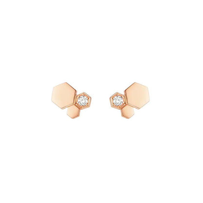 [⭐Miroze]BEE LOVE PINK GOLD DIAMOND EARRINGS