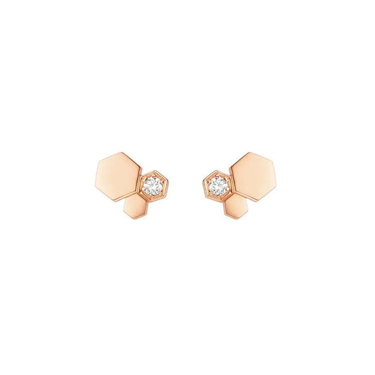[⭐Miroze]BEE LOVE PINK GOLD DIAMOND EARRINGS