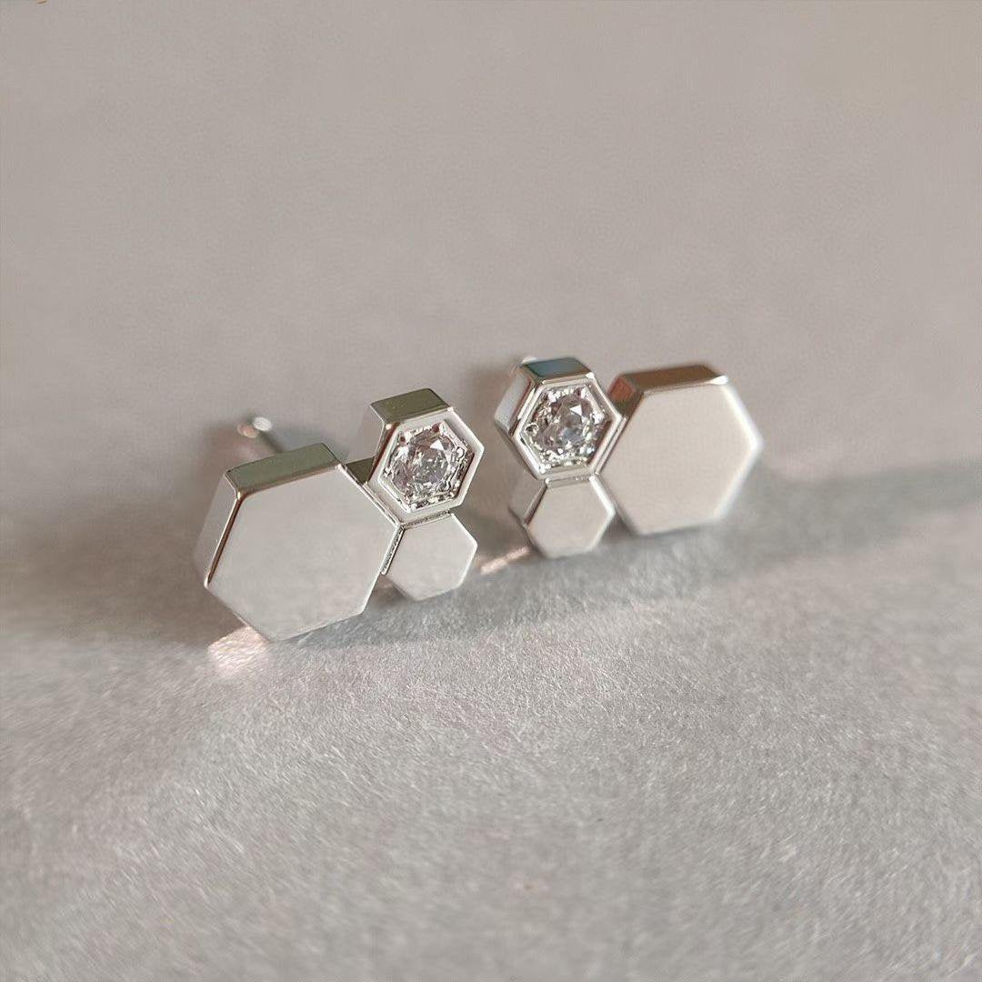 [⭐Miroze]BEE LOVE SILVER DIAMOND EARRINGS