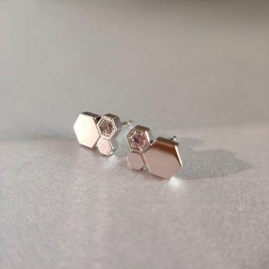 [⭐Miroze]BEE LOVE SILVER DIAMOND EARRINGS